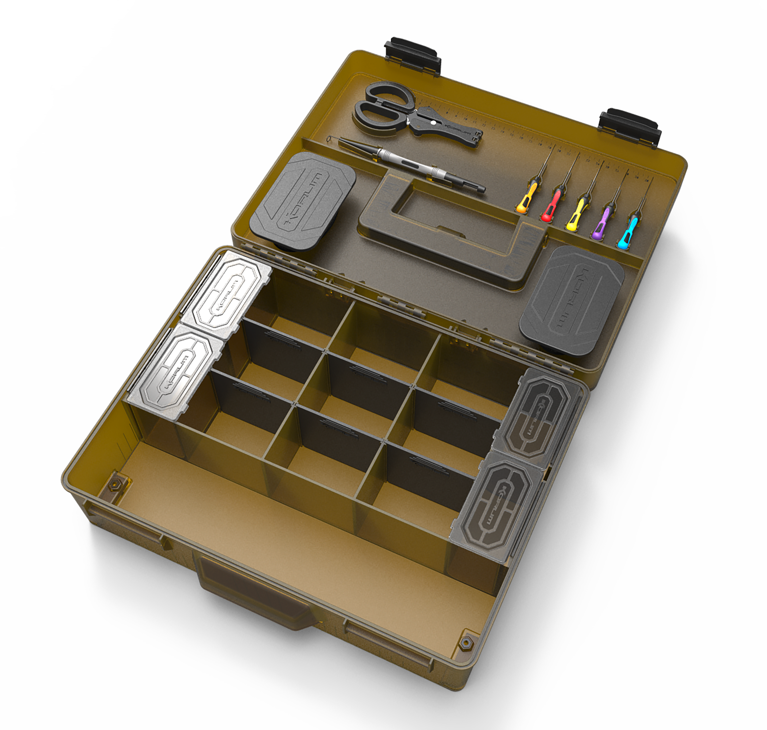 fully equipped tackle boxes Box Logic Loaded Box Rippa Tackle pliers for cutting line and removing hooks Fully Loaded OCD Tackle Storage